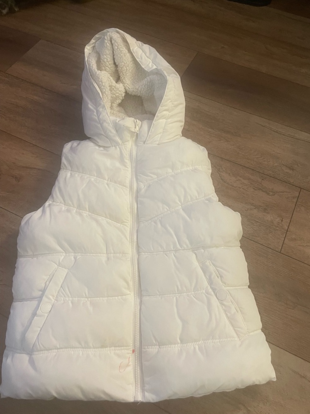Aeropostale Cream Sherpa-Lined Hooded Vest